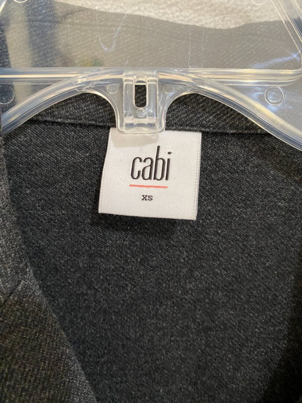 CAbi Charcoal Gray Blazer Jacket XS Contrast Trim Button Front - Picture 6 of 7